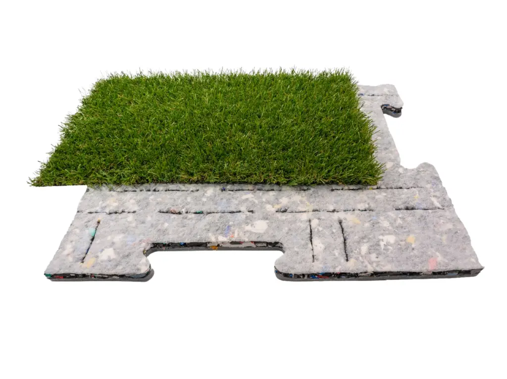 Onze collectie Valdempende onderlaag voor kunstgras met gerecyclede foam puzzelplaten